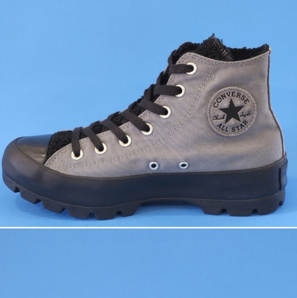 Converse CTAS Hi Lugged Winter Mason Gray Women's Platform Sneakers 573066C NWT